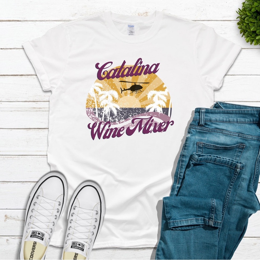 Catalina Wine Mixer T-Shirt Graphic Tee White